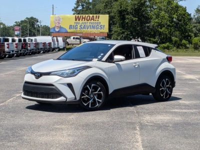 2021 Toyota C-HR XLE in White — front three-quarter view