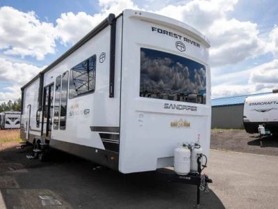 2026 Forest River Sandpiper Destination w/Loft 422FKL — front three-quarter view