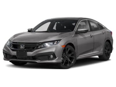 2021 Honda Civic Sedan Sport in Black — front three-quarter view
