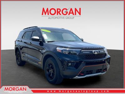 2022 Ford Explorer Timberline in Black — front three-quarter view