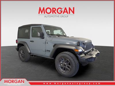 2026 Jeep Wrangler Sport S in Gray — front three-quarter view