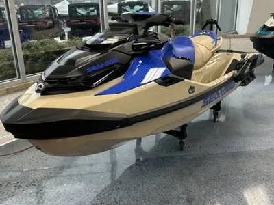 2026 Sea-Doo Wake Pro 230 w/ Sound System-Sand/Dazzling Blue — front three-quarter view