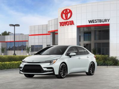 2026 Toyota Corolla XSE in Wind Chill Pearl with Midnight Black Metallic roof — front three-quarter view
