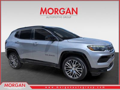 2023 Jeep Compass Limited in Silver — front three-quarter view