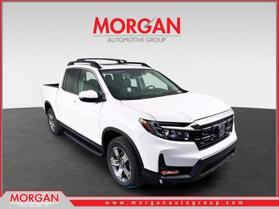 2026 Honda Ridgeline RTL in Platinum White Pearl — front three-quarter view