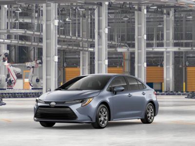 2026 Toyota Corolla LE in Celestite — front three-quarter view