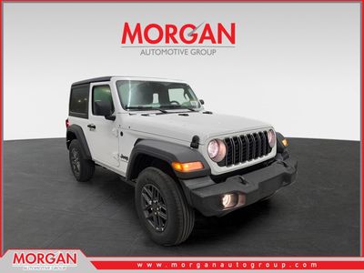 2026 Jeep Wrangler Sport S in Bright White Clearcoat — front three-quarter view