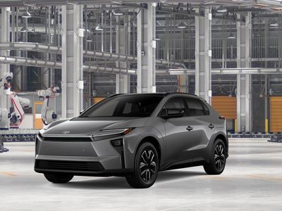 2026 Toyota bZ XLE in Heavy Metal — front three-quarter view