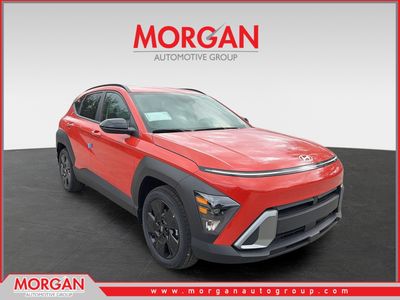 2026 Hyundai KONA SEL Sport in Soultronic Orange Pearl — front three-quarter view