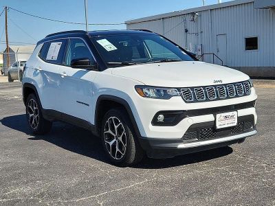 2025 Jeep Compass Limited in Bright White Clearcoat — front three-quarter view
