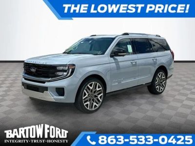 2026 Ford Expedition Platinum in Gray Metallic — front three-quarter view