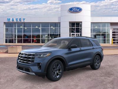 2026 Ford Explorer Active in Vapor Blue Metallic — front three-quarter view