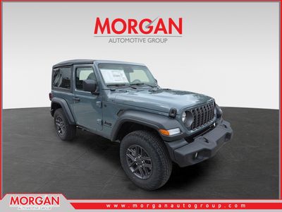2026 Jeep Wrangler Sport S in Gray — front three-quarter view