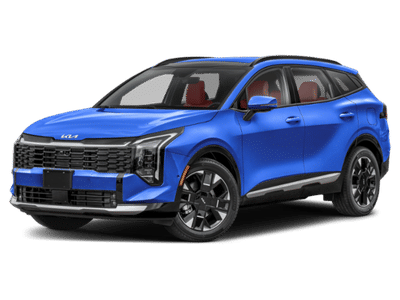 2026 Kia Sportage SX-Prestige in Blue — front three-quarter view