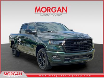 2026 Ram 1500 Laramie in Green — front three-quarter view