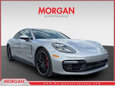 2019 Porsche Panamera GTS in GT Silver Metallic — front three-quarter view