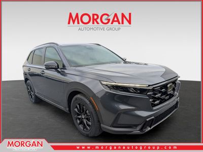 2026 Honda CR-V Hybrid Sport-L in Gray — front three-quarter view