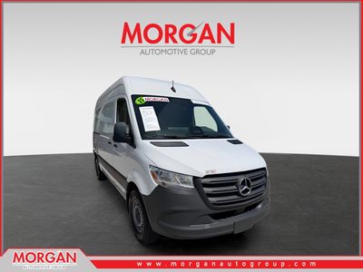2025 Mercedes-Benz Sprinter Cargo Van Cargo 144 WB in White — front three-quarter view