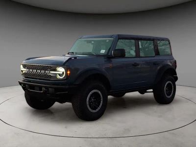 2025 Ford Bronco Badlands in Azure Gray Metallic — front three-quarter view