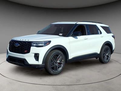 2026 Ford Explorer ST in White Metallic — front three-quarter view