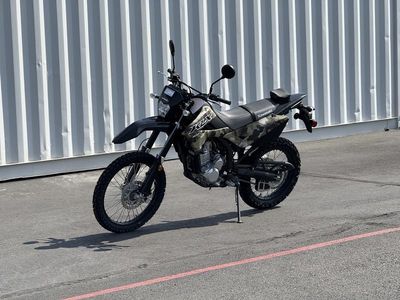 2026 Kawasaki KLX300 Cypher Camo Beige — side profile view