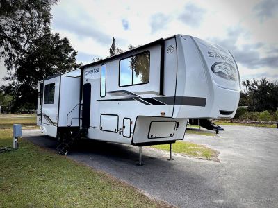 2026 Forest River Sabre — front three-quarter view