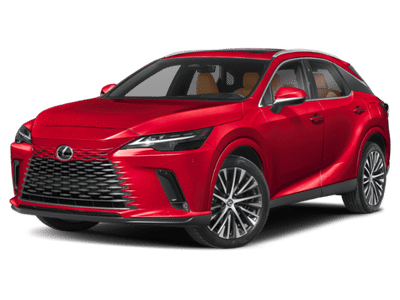 2026 Lexus RX 350h Premium in Matador Red — front three-quarter view