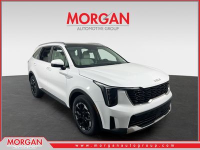 2026 Kia Sorento S in Glacial White Pearl — front three-quarter view