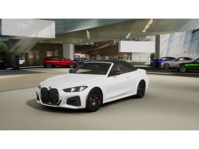 2027 BMW 4 Series 430i xDrive in Alpine White — front three-quarter view