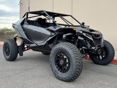 2026 Can-Am Maverick R X RS with Smart-Shox Triple Black — front three-quarter view