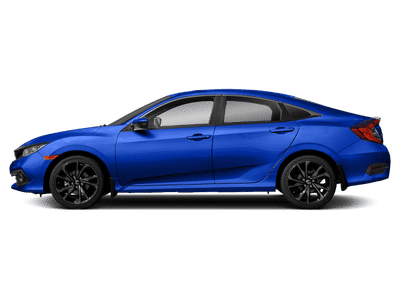 2019 Honda Civic Sport in Aegean Blue Metallic — front three-quarter view