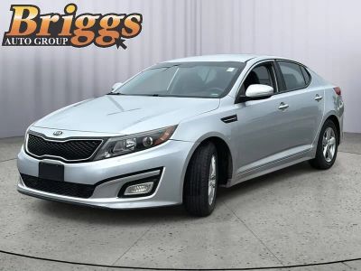 2015 Kia Optima LX in Sparkling Silver — front three-quarter view