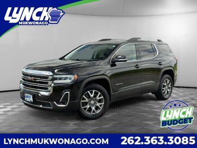 2021 GMC Acadia SLT in Ebony Twilight Metallic — front three-quarter view
