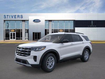 2026 Ford Explorer Active in Agate Black Metallic — front three-quarter view