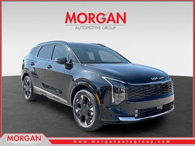 2026 Kia Sportage SX-Prestige in Ebony Black — front three-quarter view