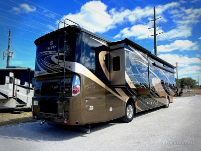 2016 Tiffin Phaeton — rear three-quarter view