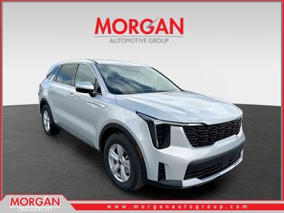 2026 Kia Sorento LX in Ivory Silver — front three-quarter view