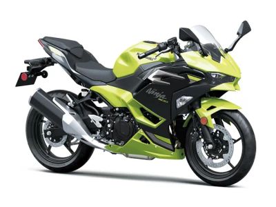 2026 Kawasaki Ninja® 500 ABS Metallic Yellowish Green/Ebony — front three-quarter view