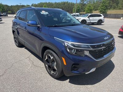 2024 Kia Seltos EX in Blue — front three-quarter view