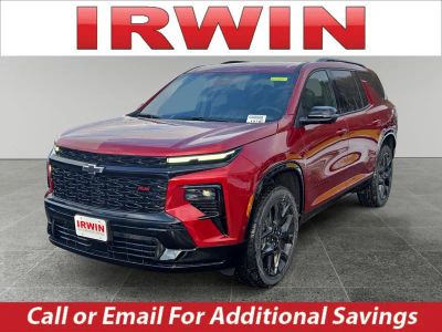 2026 Chevrolet Traverse RS in Radiant Red Tintcoat — front three-quarter view