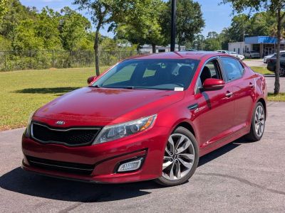 2015 Kia Optima SX in Red — front three-quarter view