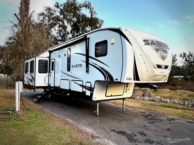 2022 Forest River Sabre — front three-quarter view