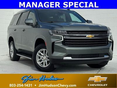 2024 Chevrolet Tahoe LT in Silver Sage Metallic — front three-quarter view