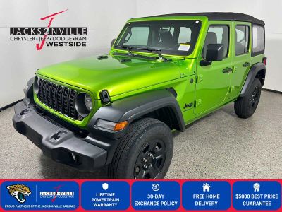 2026 Jeep Wrangler Sport in Mojito Clear-Coat Exterior Paint — front three-quarter view