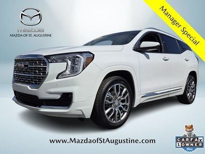 2024 GMC Terrain Denali in White — front three-quarter view