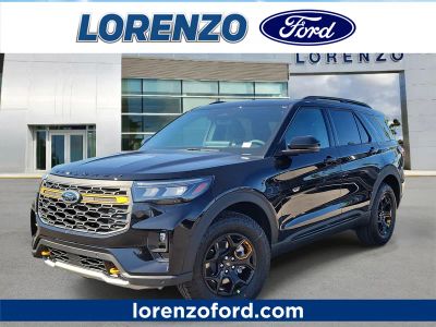 2026 Ford Explorer Tremor in Agate Black Metallic — front three-quarter view