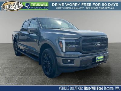 2025 Ford F-150 Lariat in Gray — front three-quarter view