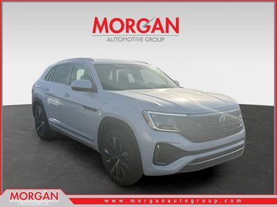 2026 Volkswagen Atlas Cross Sport 2.0T SEL Premium R-Line in White Pearl — front three-quarter view