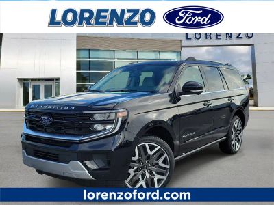 2026 Ford Expedition Platinum in Agate Black Metallic — front three-quarter view