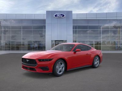2026 Ford Mustang in PQ Red — front three-quarter view